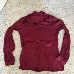 Banana Republic Satin Burgundy Blouse